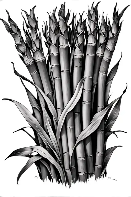 simple sugarcane tattoo design idea