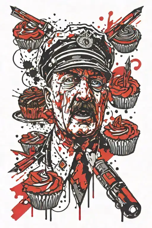 hitler many un muffin tattoo design idea
