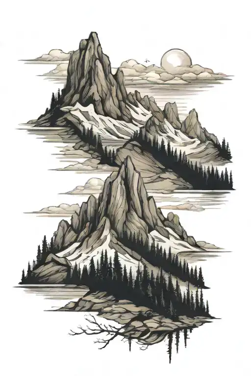 mountains Washington tattoo design idea