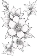 fine to medium line work, blackouts shading, and flowers tattoo design idea