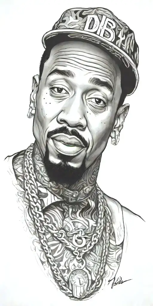 kat Williams comedian pimp in a club with diddy tattoo design idea