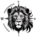 Lion Compass tattoo design idea