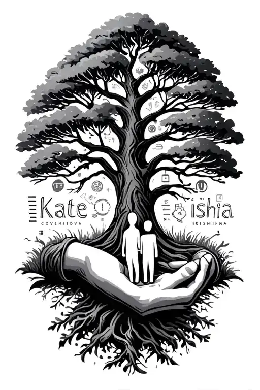 "kate kath kisha" "kate kath kisha" tree for software developer coding symbols family holding hands with technology design tattoo design idea
