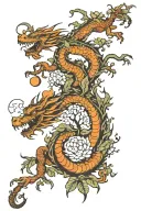 dragon earth Jupiter tree tattoo design idea