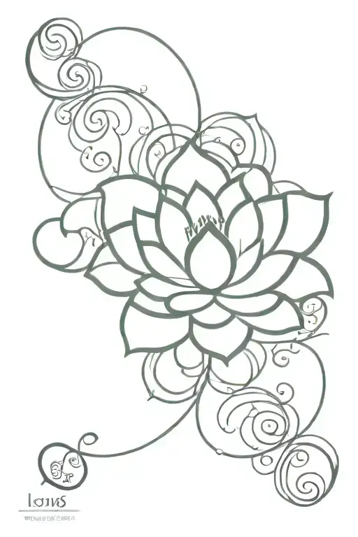 lotus, infinity loop, om, vines, features intricate geometric patterns tattoo design idea