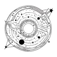 celestial scene tattoo design idea