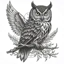 Stoic Owl tattoo design idea