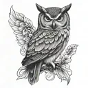 Stoic Owl tattoo design idea