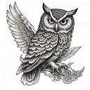 Stoic Owl tattoo design idea