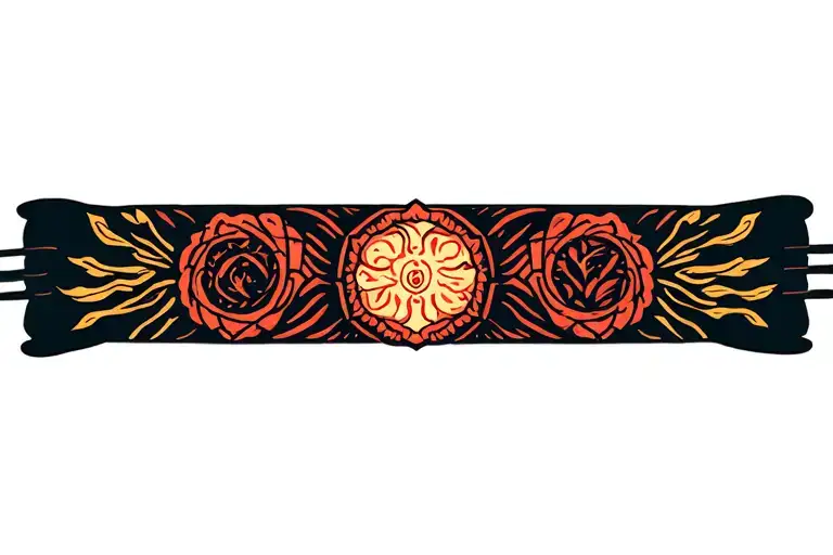 wrist band medieval, mystic, japanese, suprnatural, dark tattoo design idea