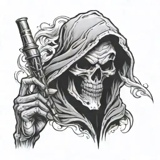 reaper smoking forarm tattoo design idea