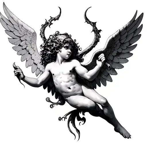 Evil Cupid tattoo design idea
