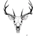 deer skull tattoo design idea
