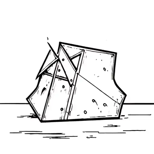 Instead of a face, it has a large, metal pyramid-shaped helmet like Pyramid Head from Silent Hill 2. tattoo design idea