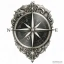 True North compass tattoo design idea