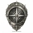 True North compass tattoo design idea
