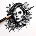 painter tattoo design idea