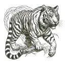 I want a tattoo design of a realistic tiger climbing up a back that looks as evil as possible. no a tattoo design idea