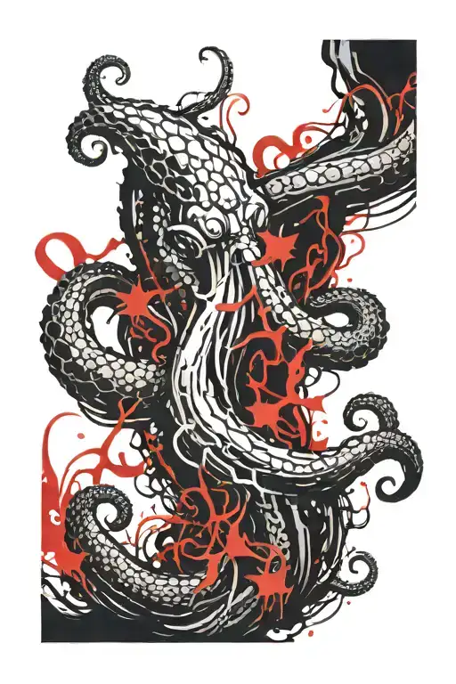 Tentacles tattoo design idea