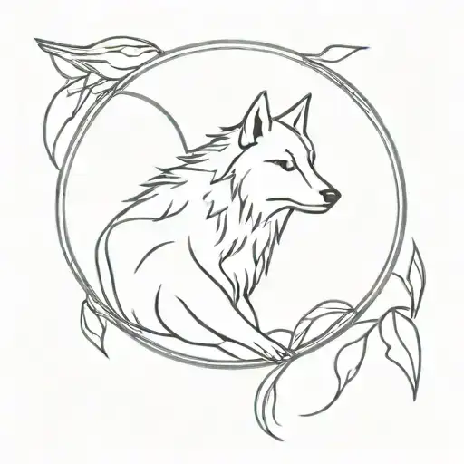 A heart and a sparrow wolf tattoo design idea