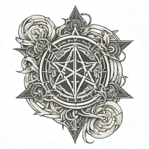 Neo Sigil linear tattoo design idea