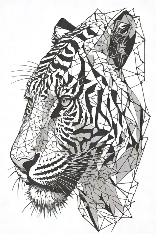 white tiger head tattoo design idea