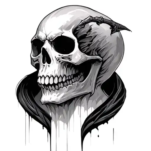 dämon Totenkopf Depression Skull tattoo design idea