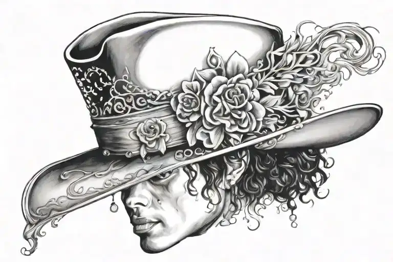 michael jackson hat tattoo design idea