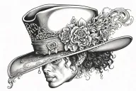 michael jackson hat tattoo design idea