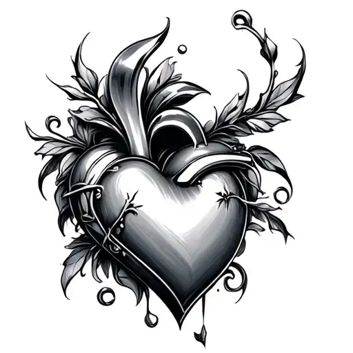 chrome heart tattoo design idea