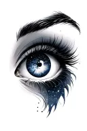 Eyes with galaxies tattoo design idea