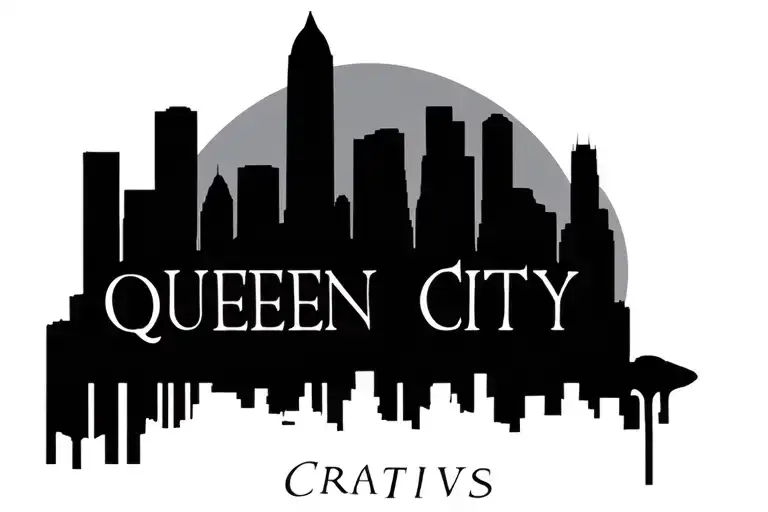 Queen City Creatives logo city scape tattoo design idea