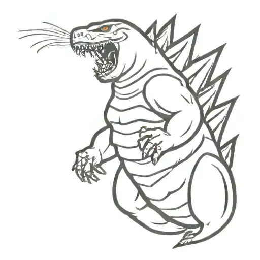 Godzilla scream tattoo design idea