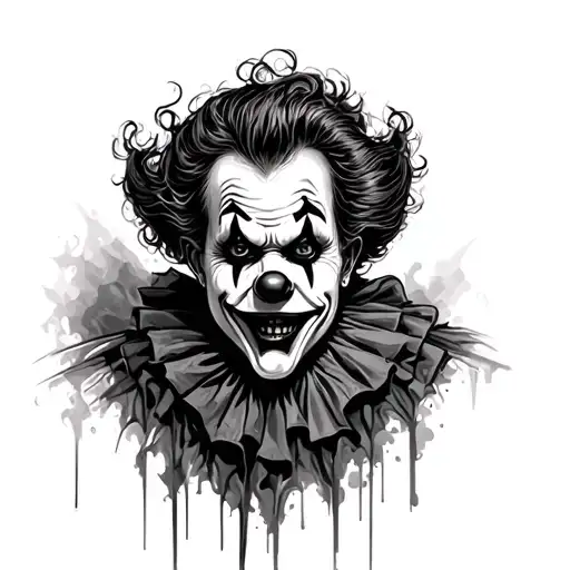 Horror scary Clown tattoo design idea