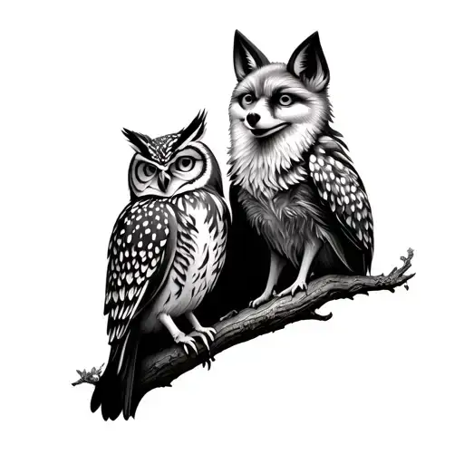 I consider my self an Owl and my daughter a foxI'm looking to get a chest tatoo that includes the two animals and inco tattoo design idea
