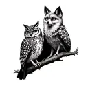 I consider my self an Owl and my daughter a foxI'm looking to get a chest tatoo that includes the two animals and inco tattoo design idea