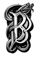 Mafia tattoo named "I Fratelli sacri B" both dark but which shows loyalty and union. The B appears tattoo design idea