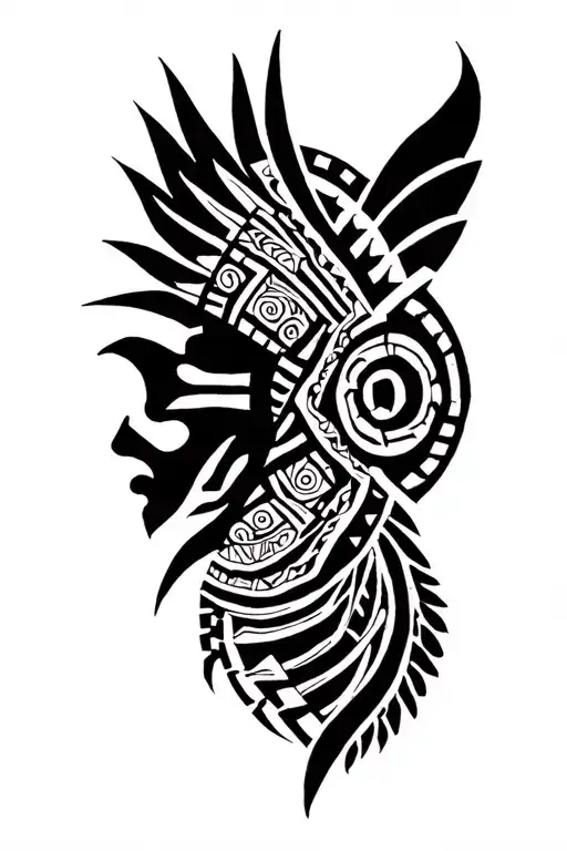 Shaman and turks head tattoo design idea