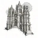 Gothic cathedral tattoo design idea