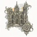 Gothic cathedral tattoo design idea