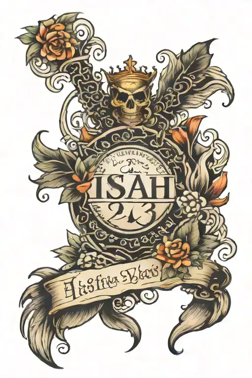 the Bible verse Isaiah 43:2 tattoo design idea
