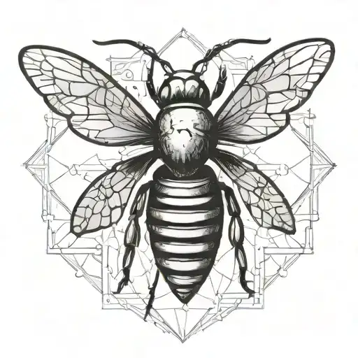 Gaelic bee flying tattoo design idea
