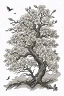 cherry blossom tree tattoo design idea