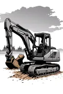 excavator digging tattoo design idea