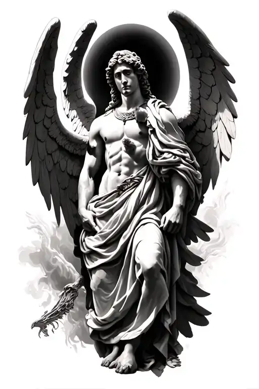 continuous saint michael archangel tattoo tattoo design idea