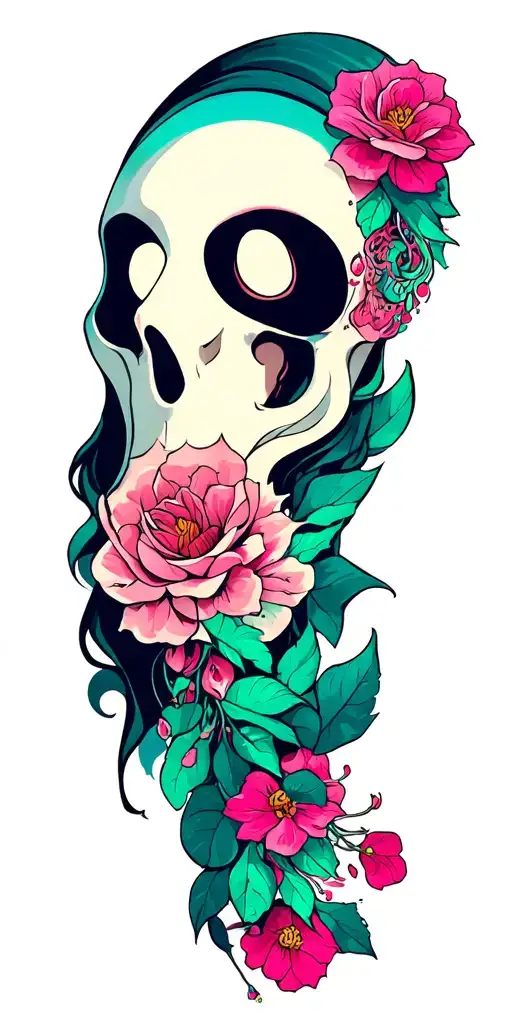Ghost, cancer, mysterious, fashionable tattoo design idea