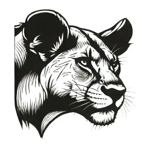 lioness queen tattoo design idea