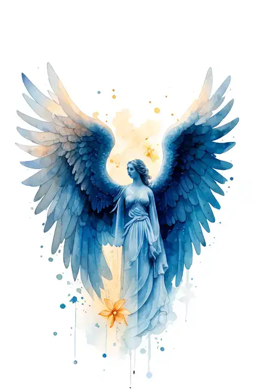 christian angel wings for women tattoo design idea