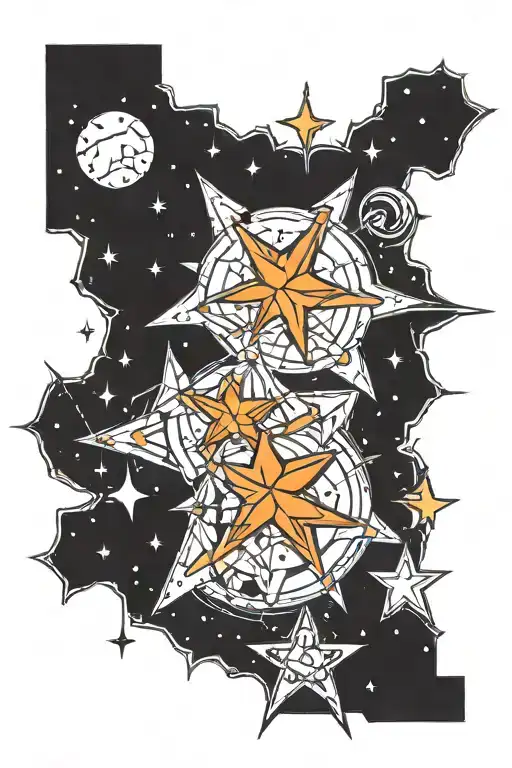 orion star constellation tattoo design idea