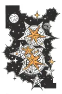 orion star constellation tattoo design idea